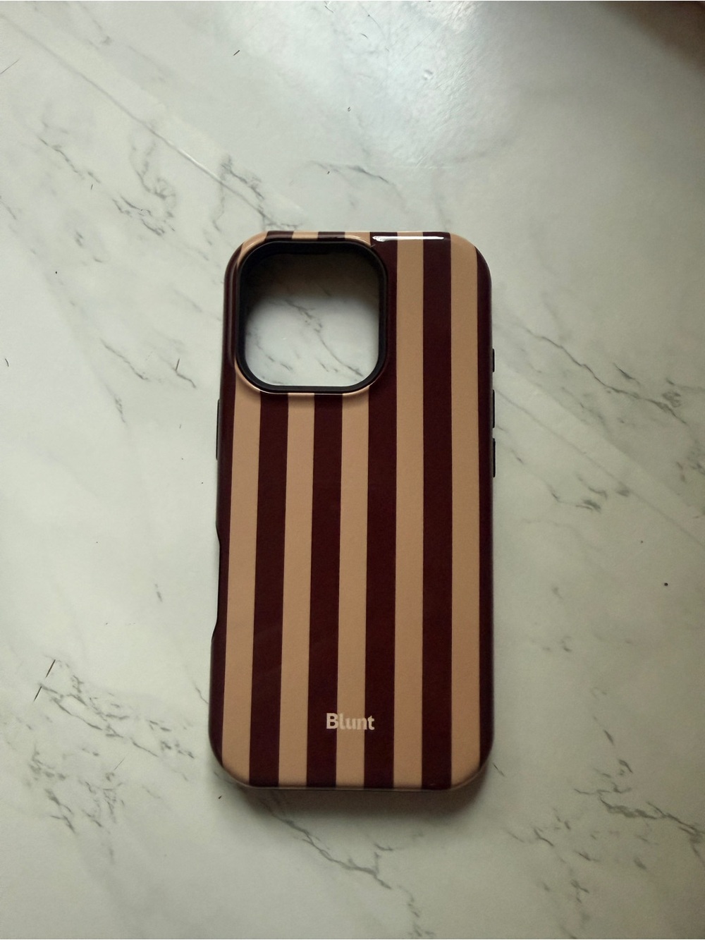 Brown & Cream Striped iPhone 16 pro Case